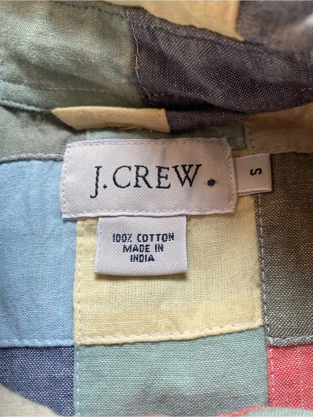 Jcrew Vintage Multicolor Patchwork Button-Down Shirt Size S